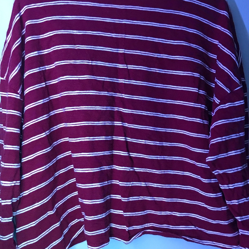 cute maroon stripped long sleeve